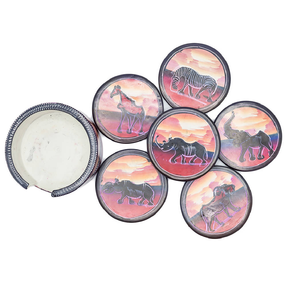 Big Five' soap stone coasters 1 Big Five' soap stone coasters