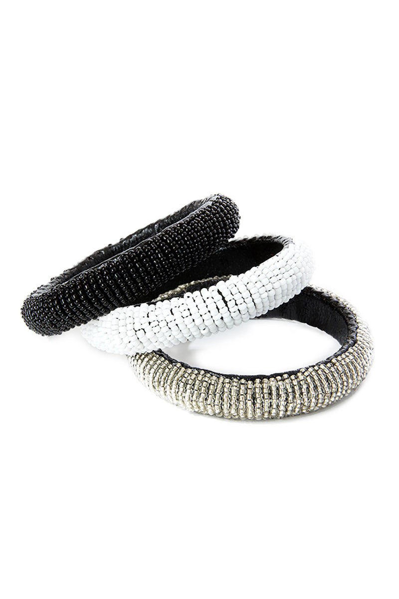 White Beaded Leather Bracelet from Kenya 2 White Beaded Leather Bracelet from Kenya