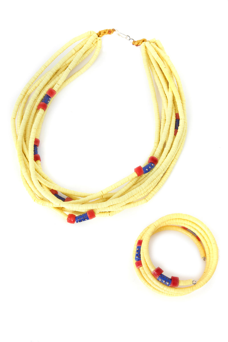 Yellow Phono Disc Coil Bracelet 2 Yellow Phono Disc Coil Bracelet